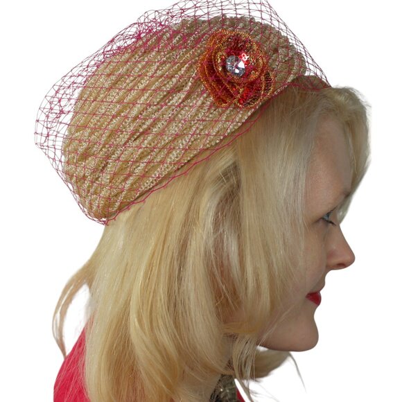 60's Vintage Embroidered Coat and Hat - Hot Pink Mod Fancy Coat - Picture 9 of 12